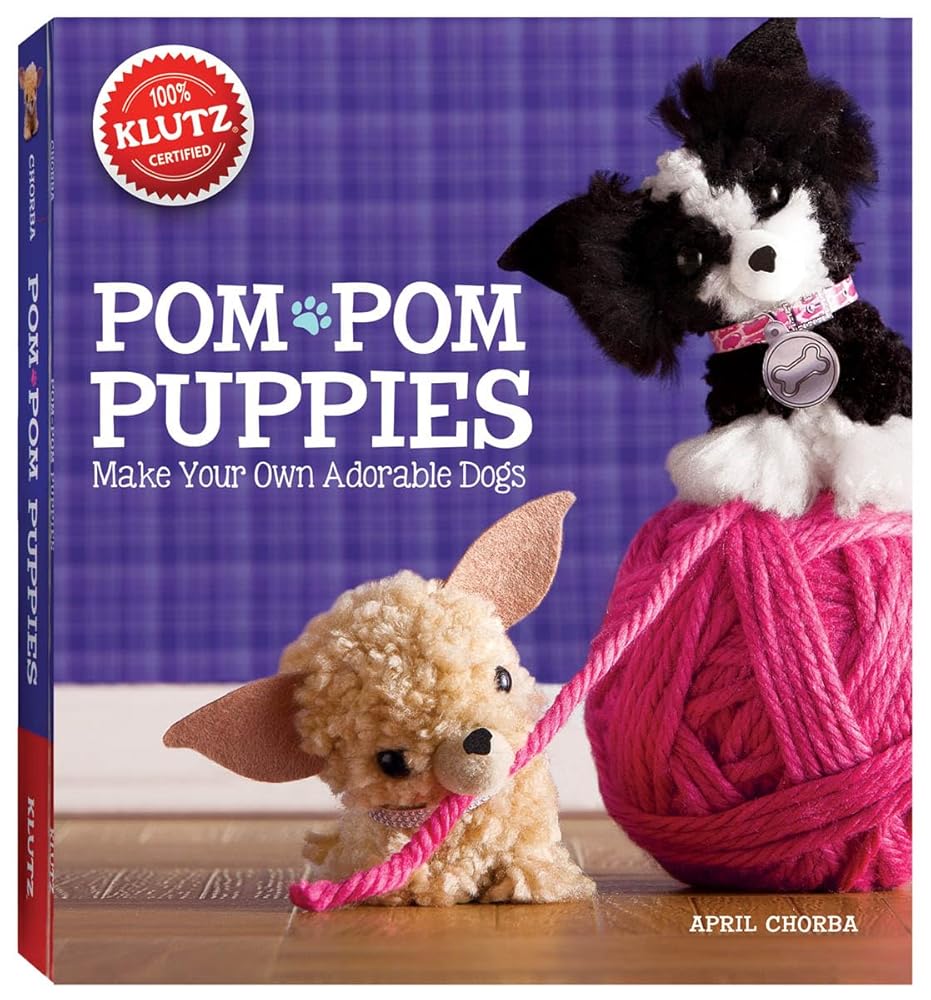 Klutz Pom-Pom Puppies Craft Kit, 8" Length x 1.5" Width x 9" Height, Natural cover image